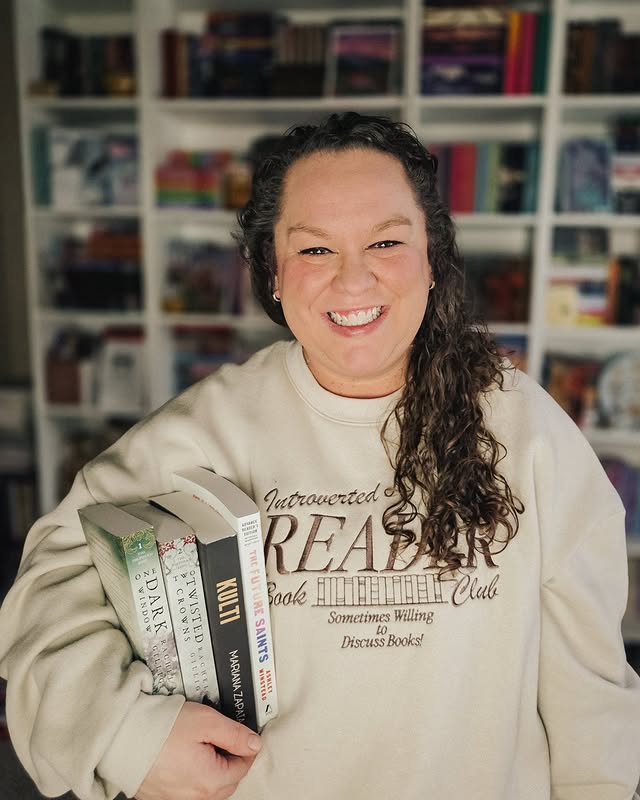 Instagram post by @megan.reads.romance for Atria Books. Caption reads: 🎧📚📖 welcome to the second whatcha reading....