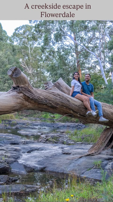 Instagram post by @aussie.indian.adventures for Visit Melbourne. Caption reads: A creekside escape you’d normally only get with a....
