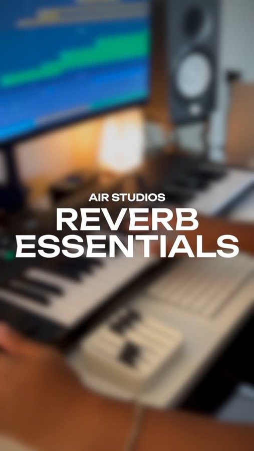 Instagram post by @vega.pierceenglish for Spitfire Audio. Caption reads: Air Reverb Essentials is officially a staple in my....