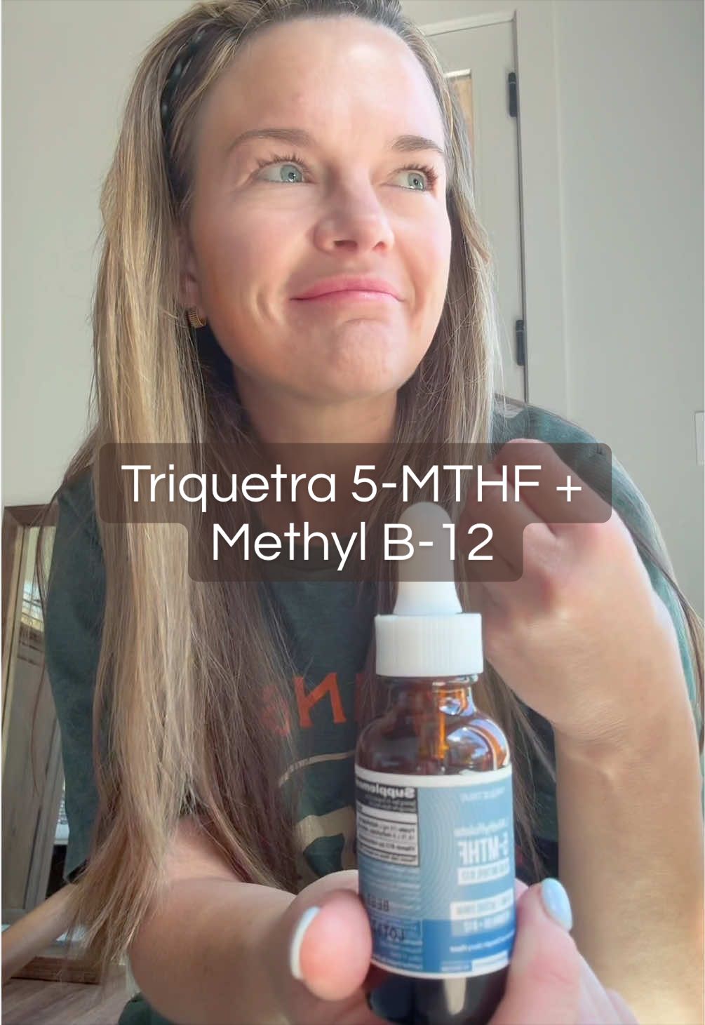 TikTok post by @stacincarey for Triquetra Health. Caption reads: This L-Methylfolate + B12 supplement from....