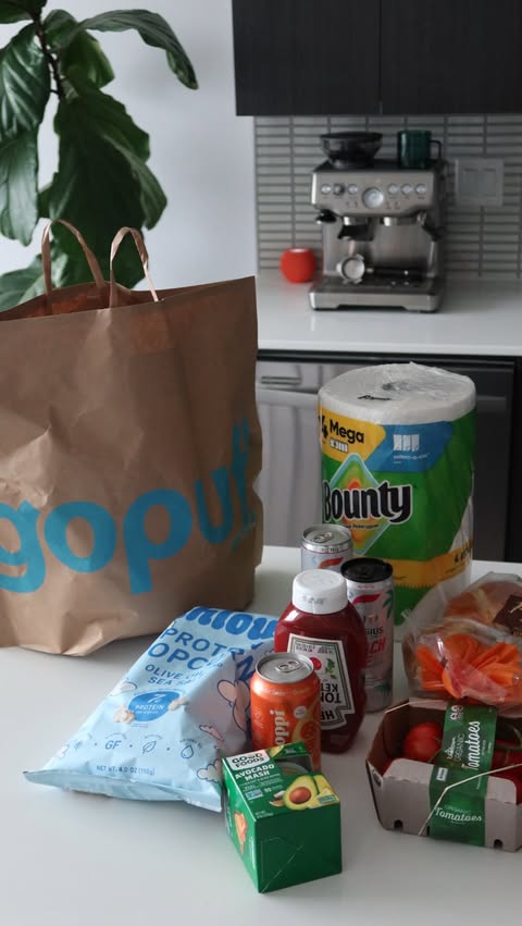 Instagram post by @itsbymiguel for Gopuff. Caption reads: Skipping the grocery store run today. 🛒 @gopuff....