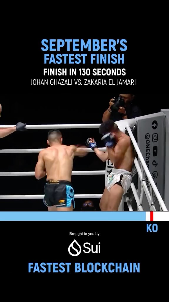 Instagram post by @johanghazali_ for ONE Championship. Caption reads: [...] Backing the action: Sui, ONE Championship's....