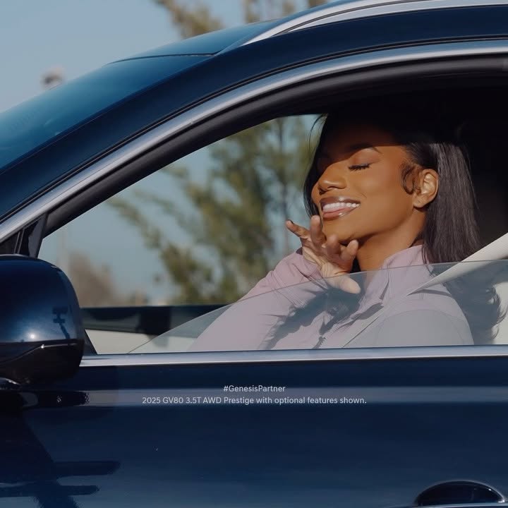 Instagram post by @taylorrooks for Genesis USA. Caption reads: [...] @genesis_usa #gv80 #genesis #genesisUSA....