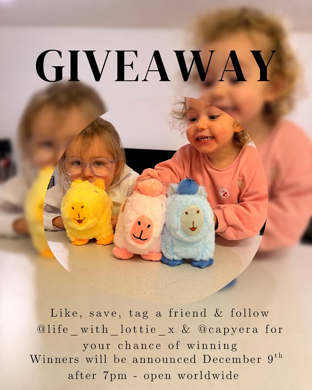 Instagram post by @raisinglottieandindie for Capy Era. Caption reads: [...] A W A Y time! It’s your chance to win 2....