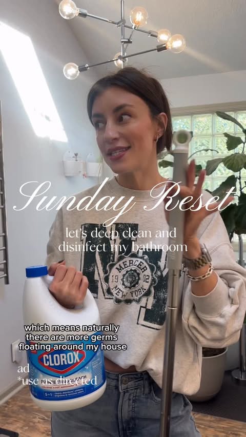 Instagram post by @itsmegwilson for Clorox. Caption reads: AD | Sunday reset - let’s clean and disinfect my....