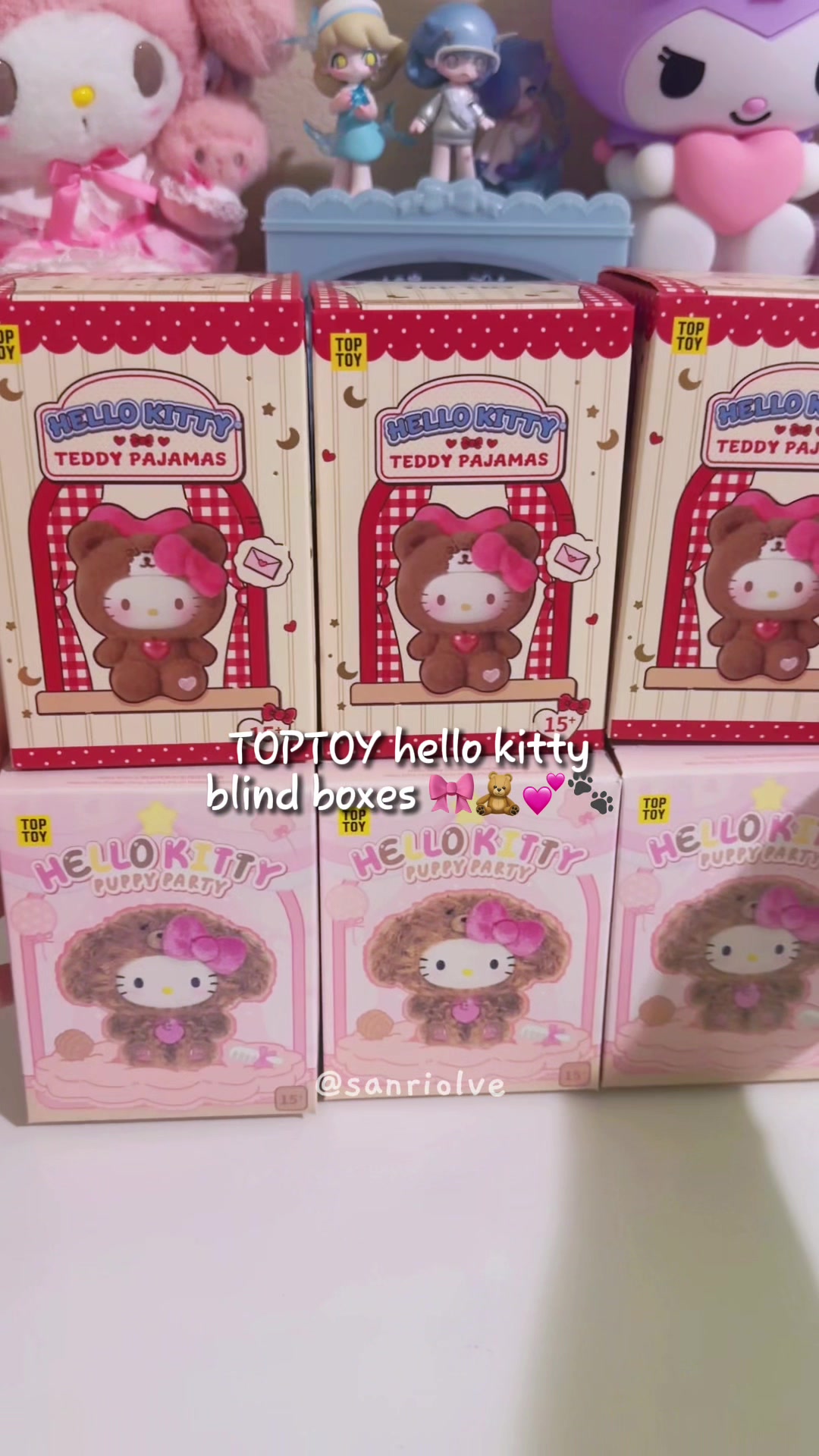 TikTok post by @sanriolve for TOPTOY US SHOP. Caption reads: [...] from gotoptoy.com :D @toptoy_online @TOPTOY....