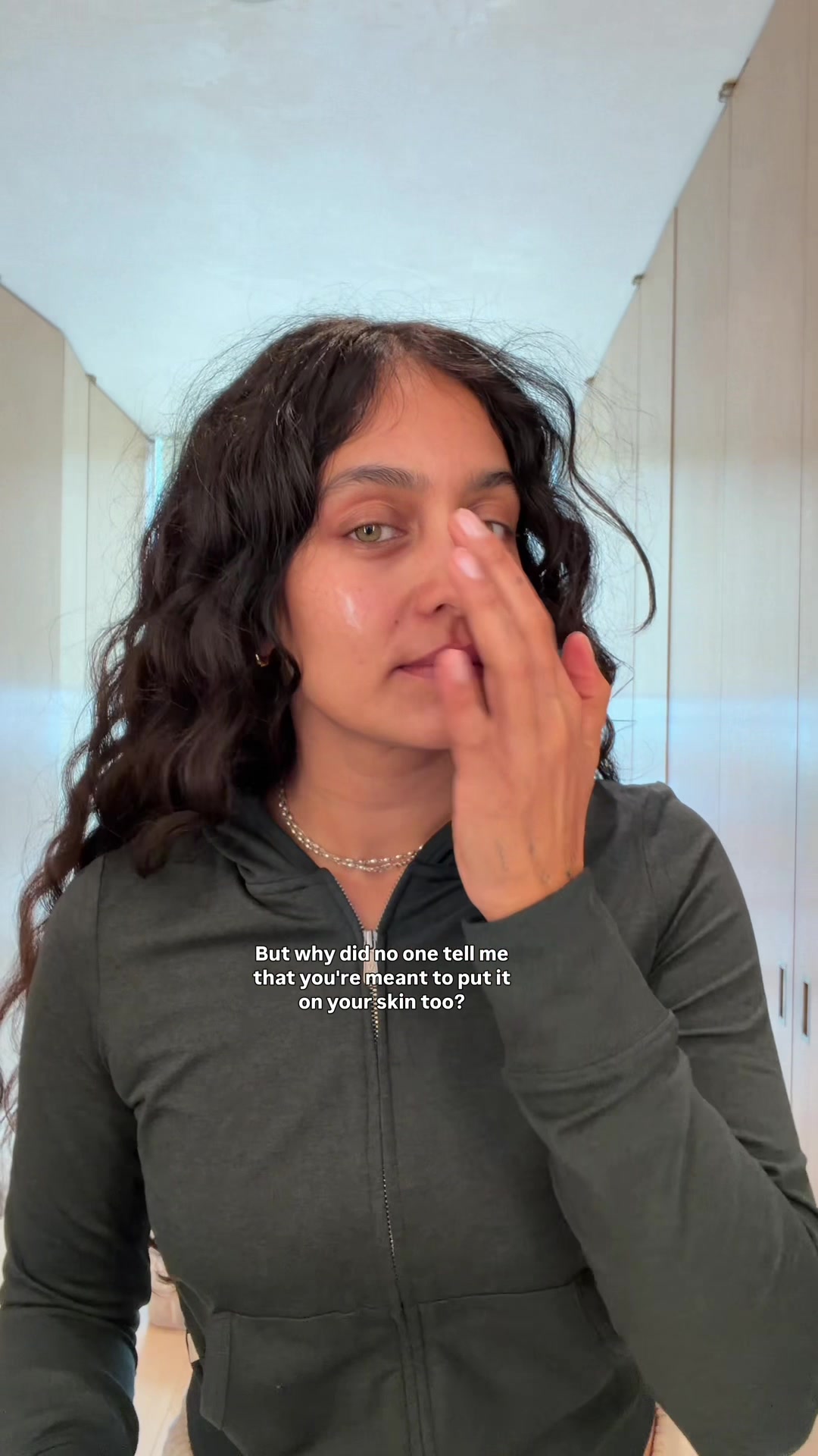 TikTok post by @radhidevlukia for Drunk Elephant. Caption reads: [...] be putting protein ON your skin!? @Drunk....