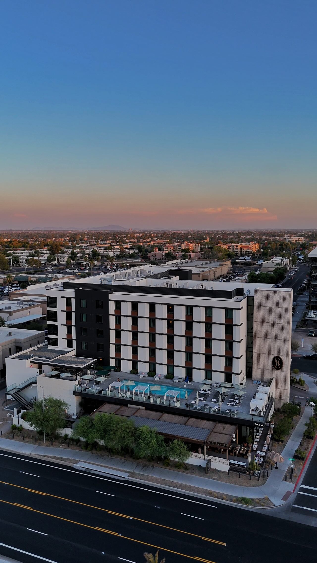 Instagram post by @laladoghmi for Hilton. Caption reads: Urban energy meets Sonoran soul at @thesennahouse....