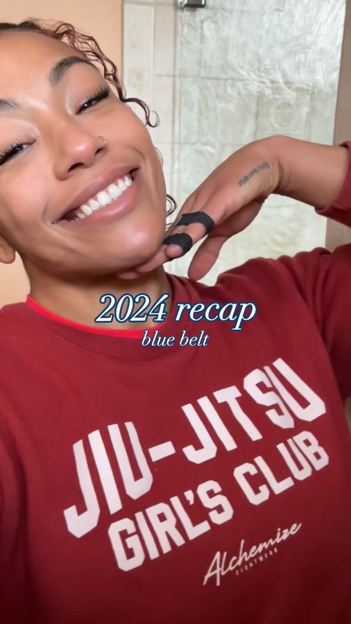 Instagram post by @imjasminsteiner for Alchemize Fightwear. Caption reads: [...] ✨gained my first BJJ sponsor....