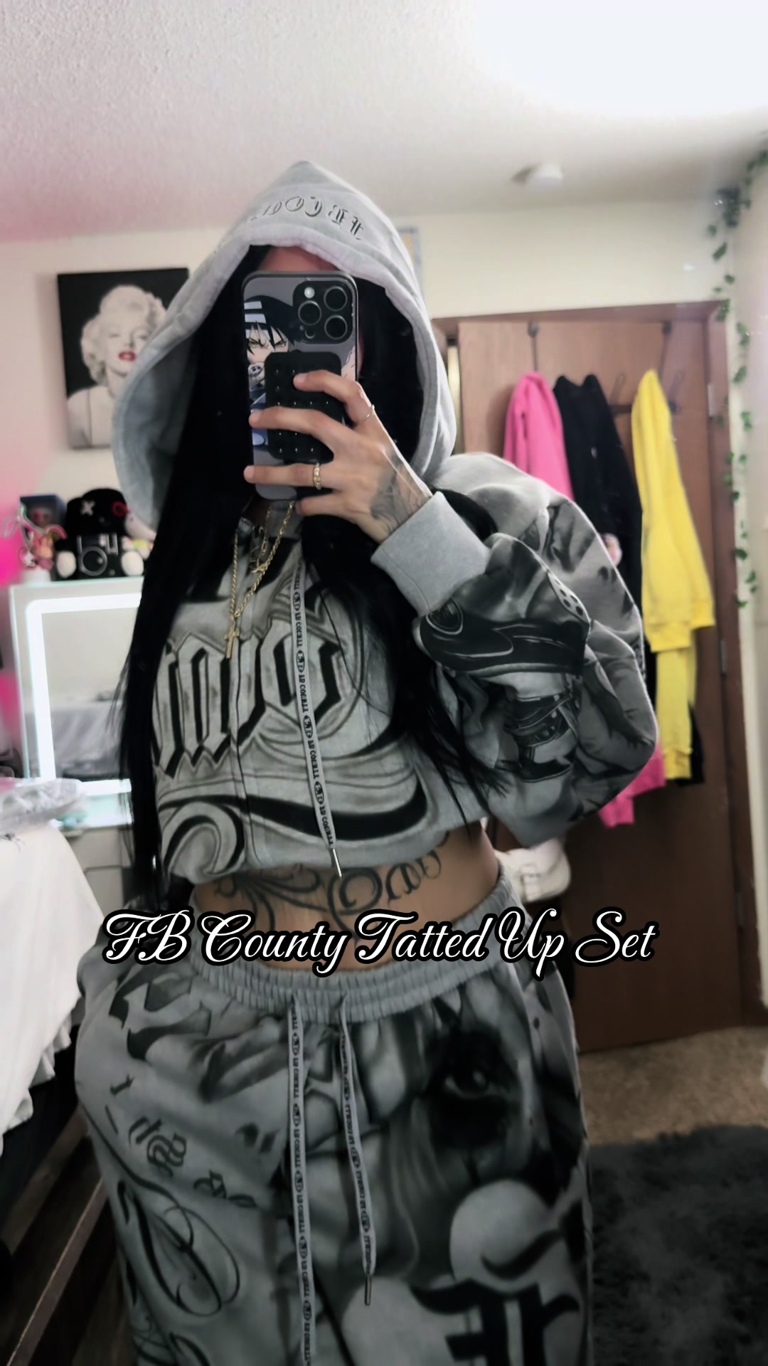 TikTok post by @paoo_xo for FB County Cosmetics. Caption reads: FB County Tatted Up Set 🖤@FB County #fy #fyp....