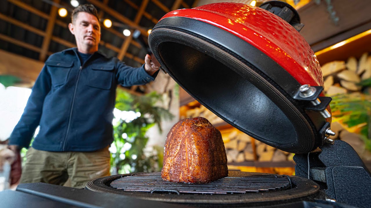 YouTube post by @PITMASTERX for Kamado Joe. Caption reads: This BBQ recipe went Viral and for Good Reason.