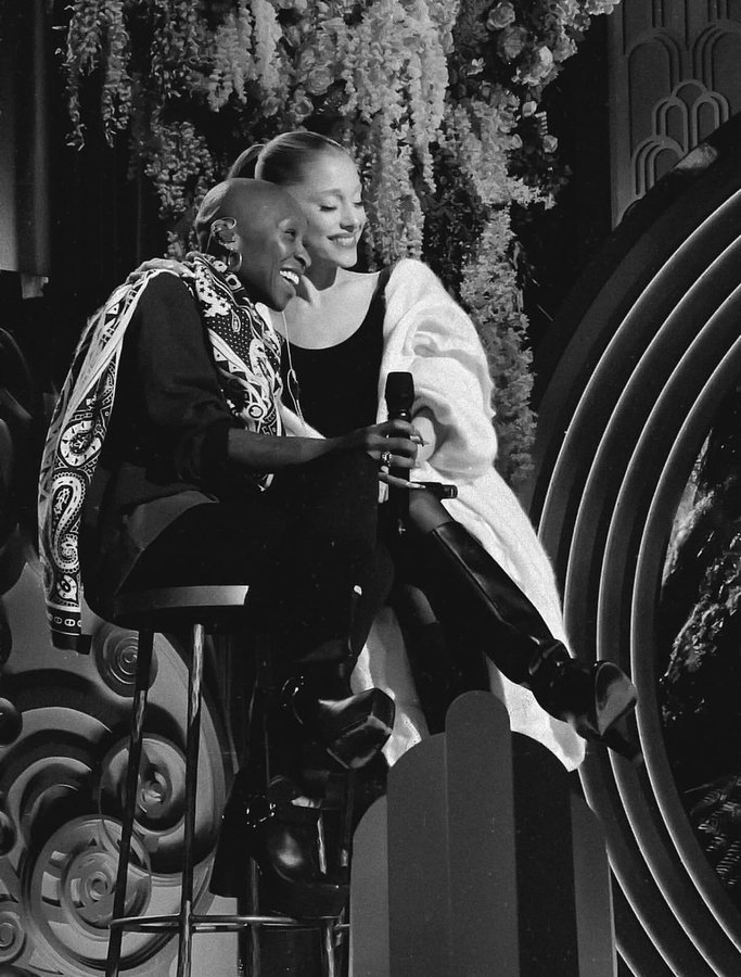 Instagram post by @arianagrande for Peacock. Caption reads: 🧹🫧Tonight! Watch Wicked: One Wonderful Night at....