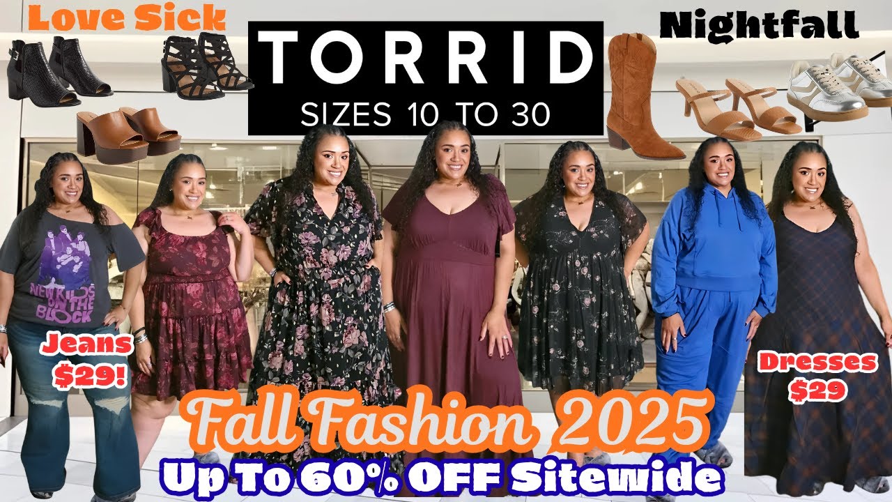 YouTube post by @TashaStJames for ALT. Fragrances. Caption reads: Torrid Plus Size Fashion 2025|Plus Size  Fall....