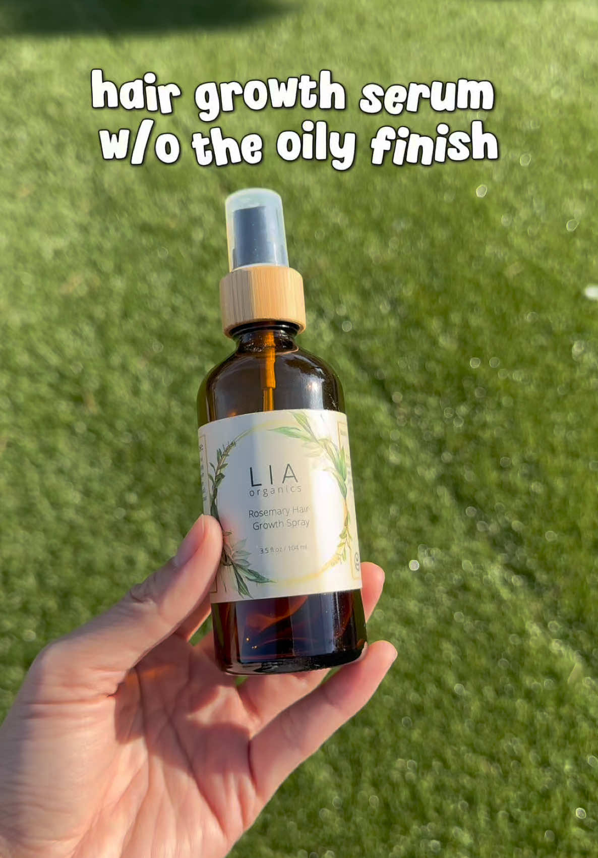 TikTok post by @ako.untold for LIA Organics. Caption reads: Spray it anytime, anywhere! @LIA Organics....
