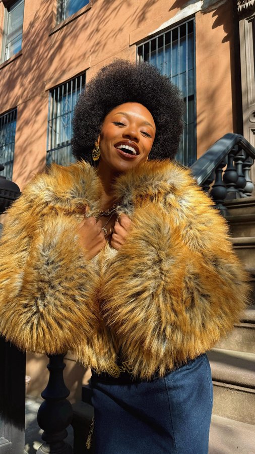 Instagram post by @brianna.who for Meshki. Caption reads: Anotha outfit slay pon ya head top 🤪.