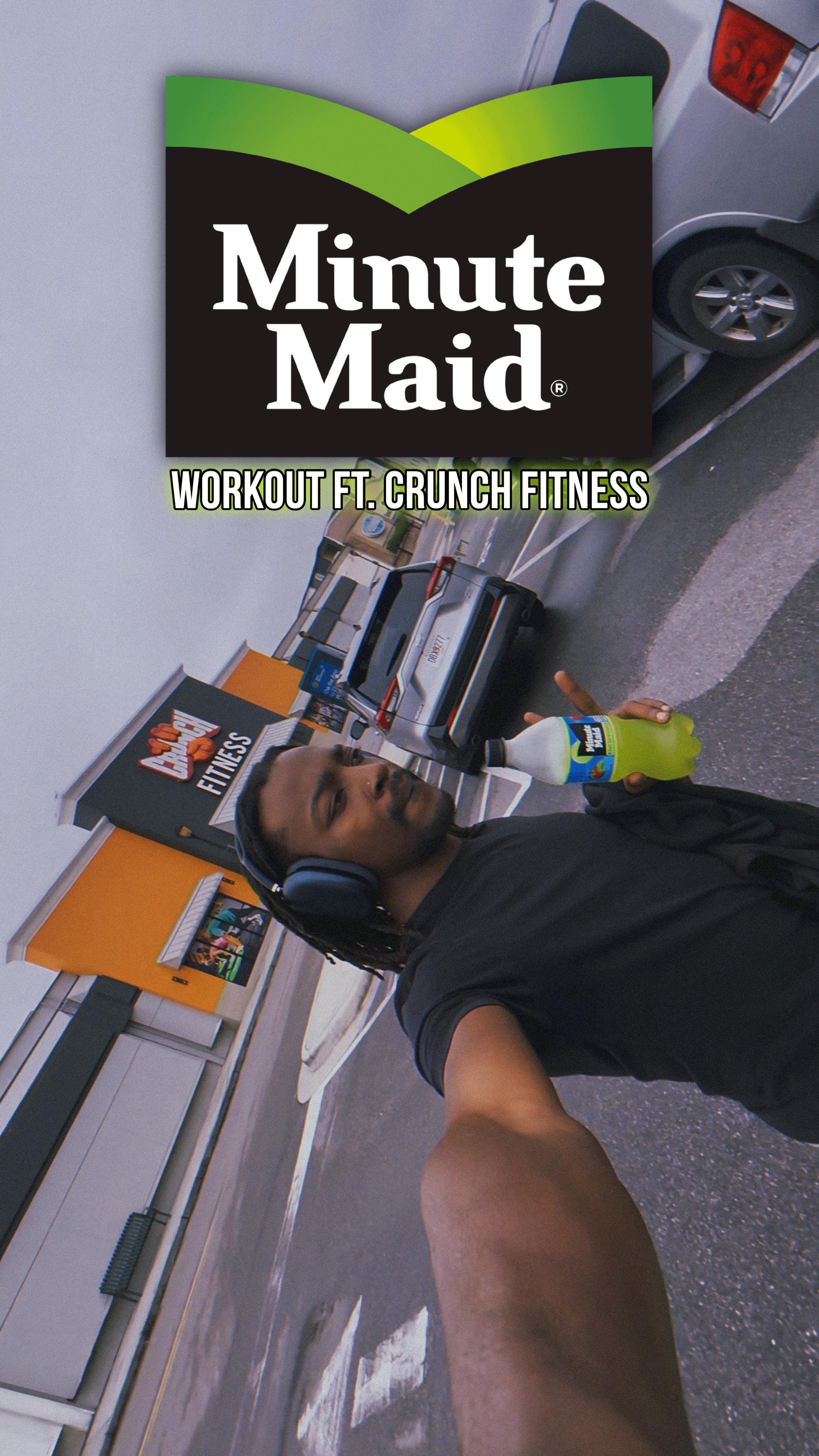 Instagram post by @kevontaek for Minute Maid. Caption reads: From Juice Box to Gym Bottle 🦾
Used to sip....