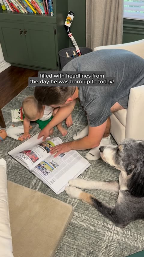 Instagram post by @beigehavenco for Wonderbly. Caption reads: [...] where it shows when he was born 🥹....