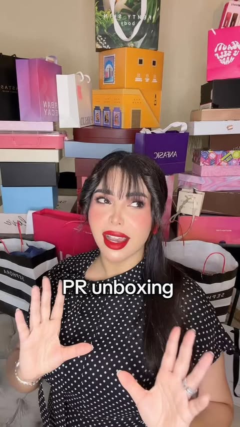 Instagram post by @its.mays44 for Maybelline New York. Caption reads: #prhaul #prunboxing.