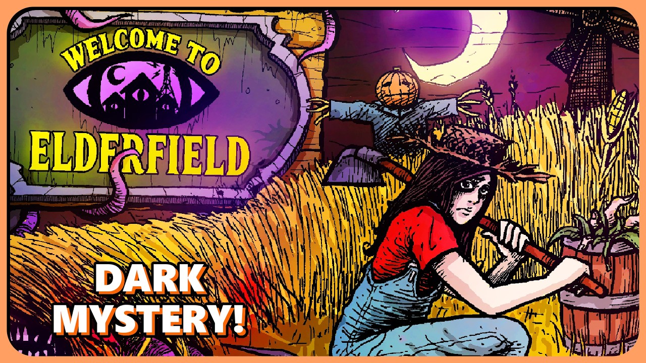 YouTube post by @deepspacematt3333 for Keymailer. Caption reads: COZY FARMING IN A SPOOKY TOWN! Welcome to....