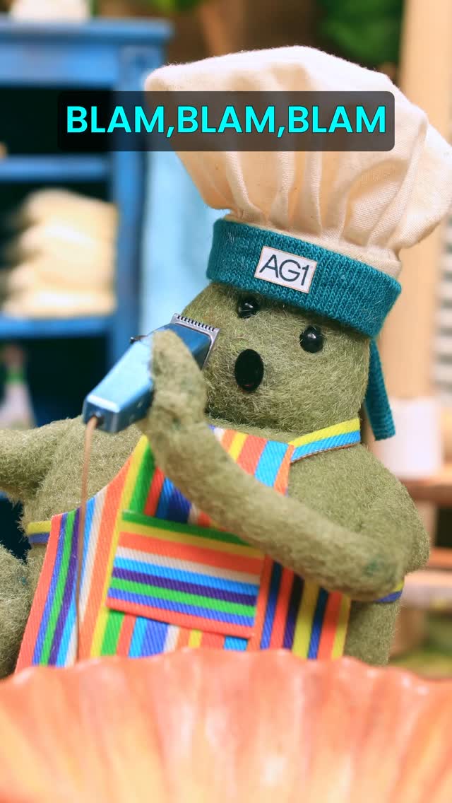 Instagram post by @thetinychefshow for AG1. Caption reads: [...] hit that job market again!! Thanks @drinkag1....