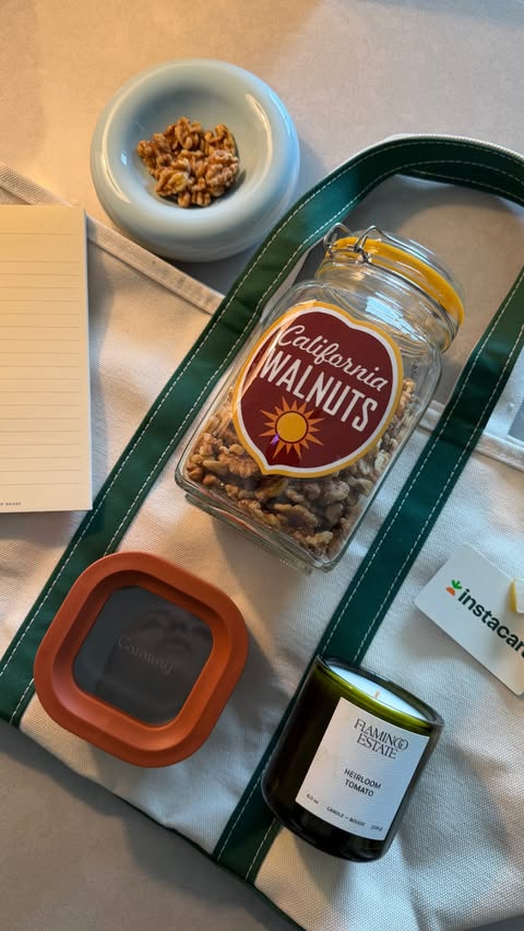 Instagram post by @ellie_teale for California Walnuts. Caption reads: [...] market ingredient you’d pair with California....