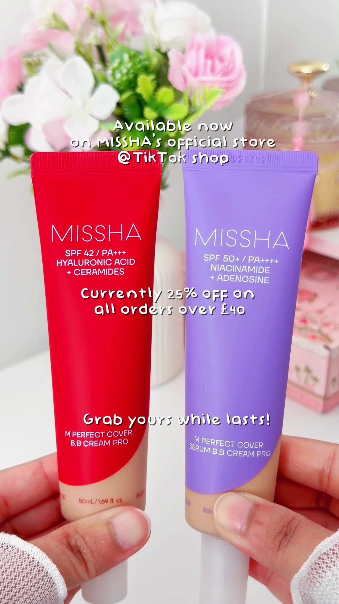 TikTok post by @nikkisbeautydiary for Missha. Caption reads: [...] got a makeover and I’m obsessed 🤩 ✨ #missha....