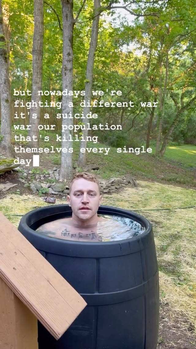 Instagram post by @realerikbartell for Ice Barrel. Caption reads: In observation of Mental Health Awareness Month, I....