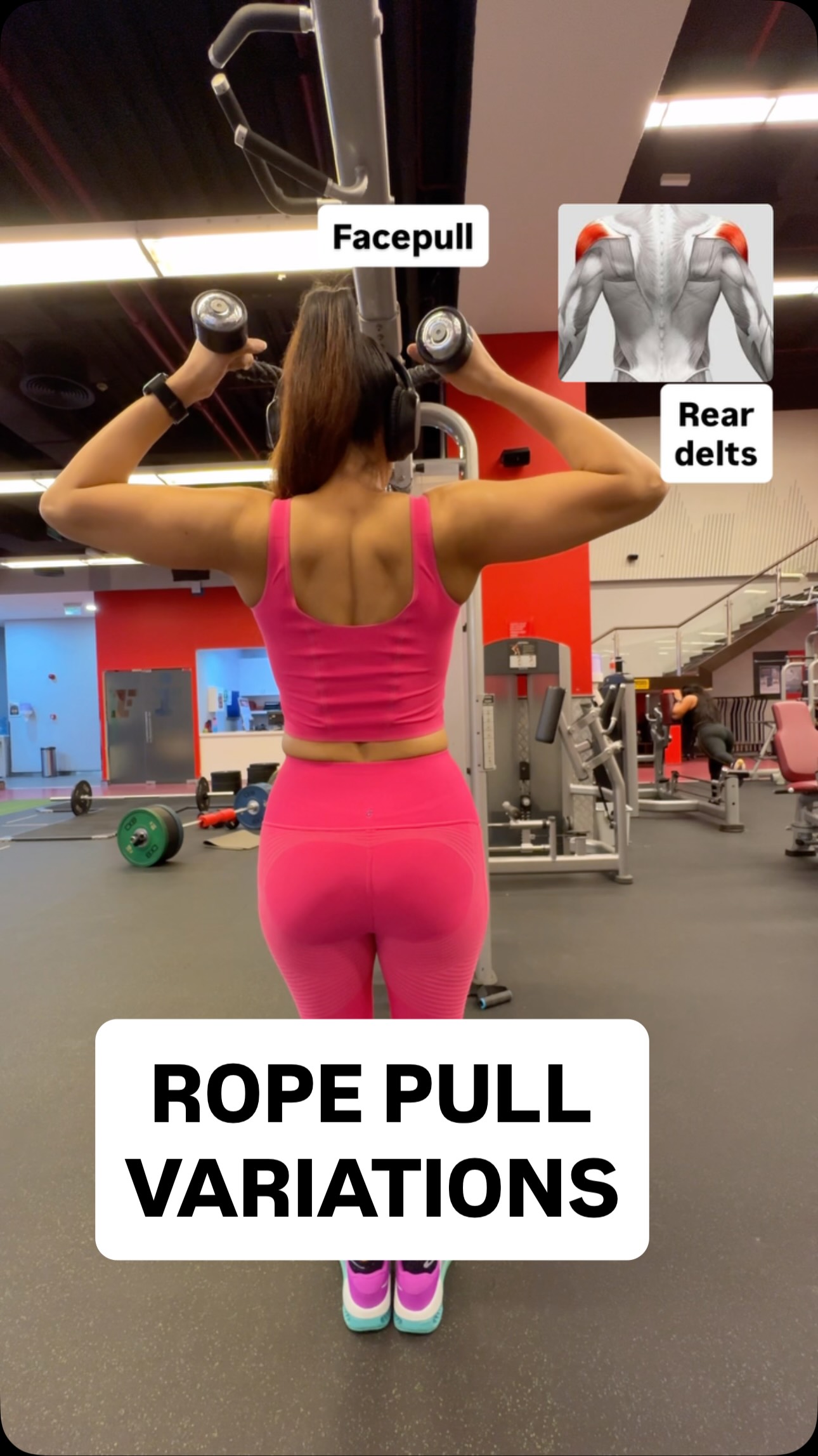 Instagram post by @ps_ladymaverick for Fanka. Caption reads: Rope Pull Variations for a Strong & Sculpted Upper....