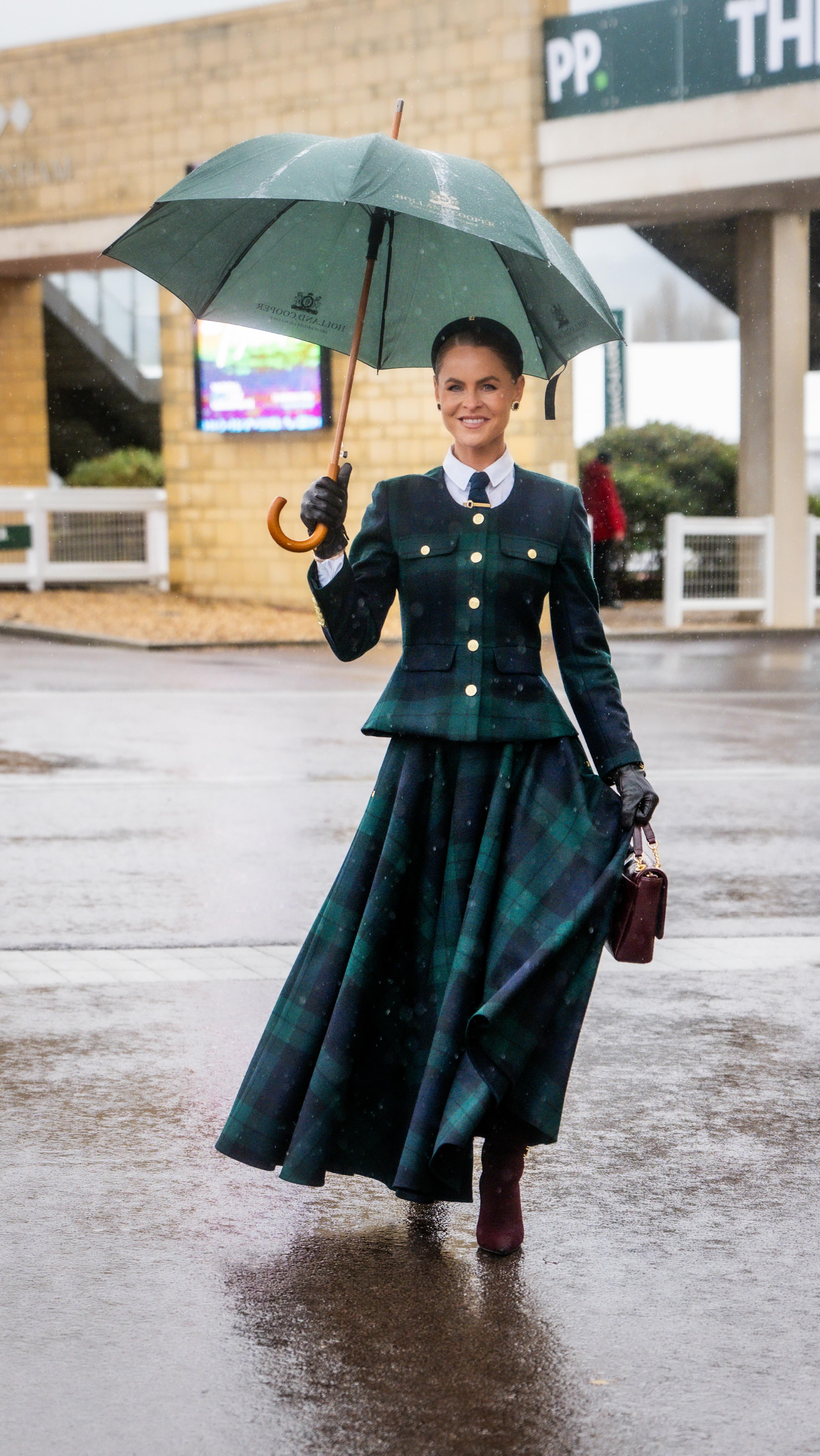 Instagram post by @jadehollandcooper for Holland Cooper. Caption reads: Outfit inspo from a very rainy day....