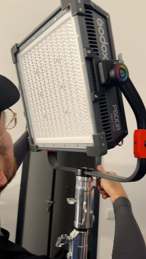 Instagram post by @arne_rae for Godox. Caption reads: [...] hour? Manufactured. @knowled_global....