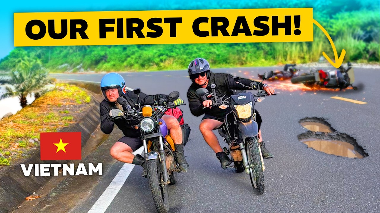 YouTube post by @AutoalexCars for carVertical. Caption reads: Our 1000 Mile Vietnam Adventure Got DANGEROUS!.