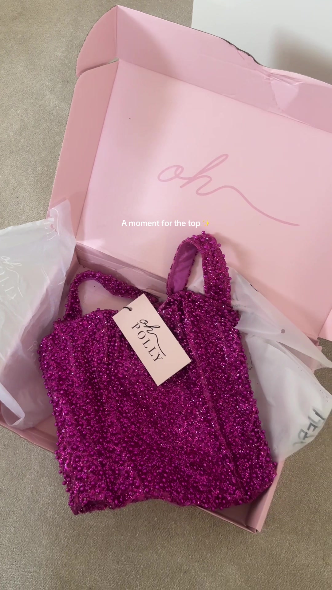TikTok post by @lilzab123 for OH POLLY. Caption reads: How stunning is this top 😍😍😍 @Oh Polly.