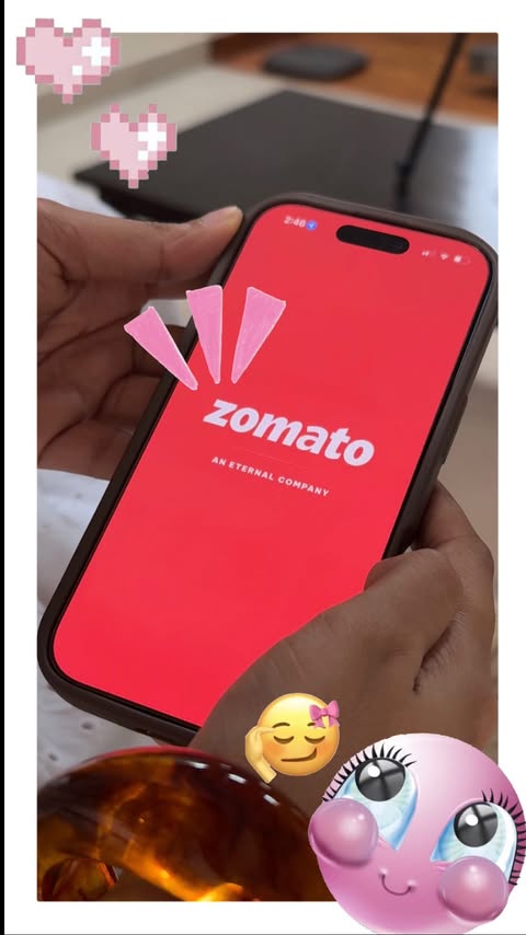 Instagram post by @ffsmisba for Zomato. Caption reads: [...] home just got a lot more rewarding🤭 @zomato....