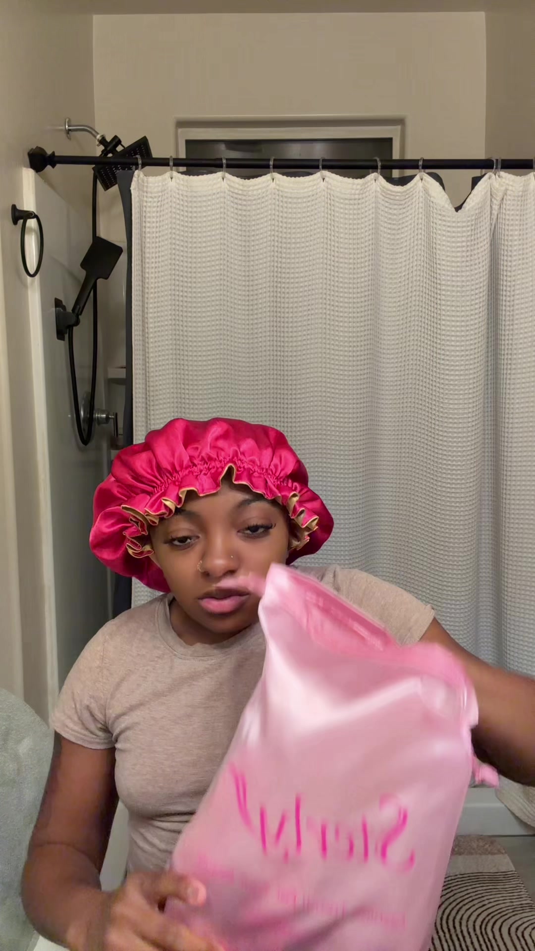 TikTok post by @mama_loux2 for Sterly Hair Shop. Caption reads: Just Throw It On & Go Literally 😍 Hair From....