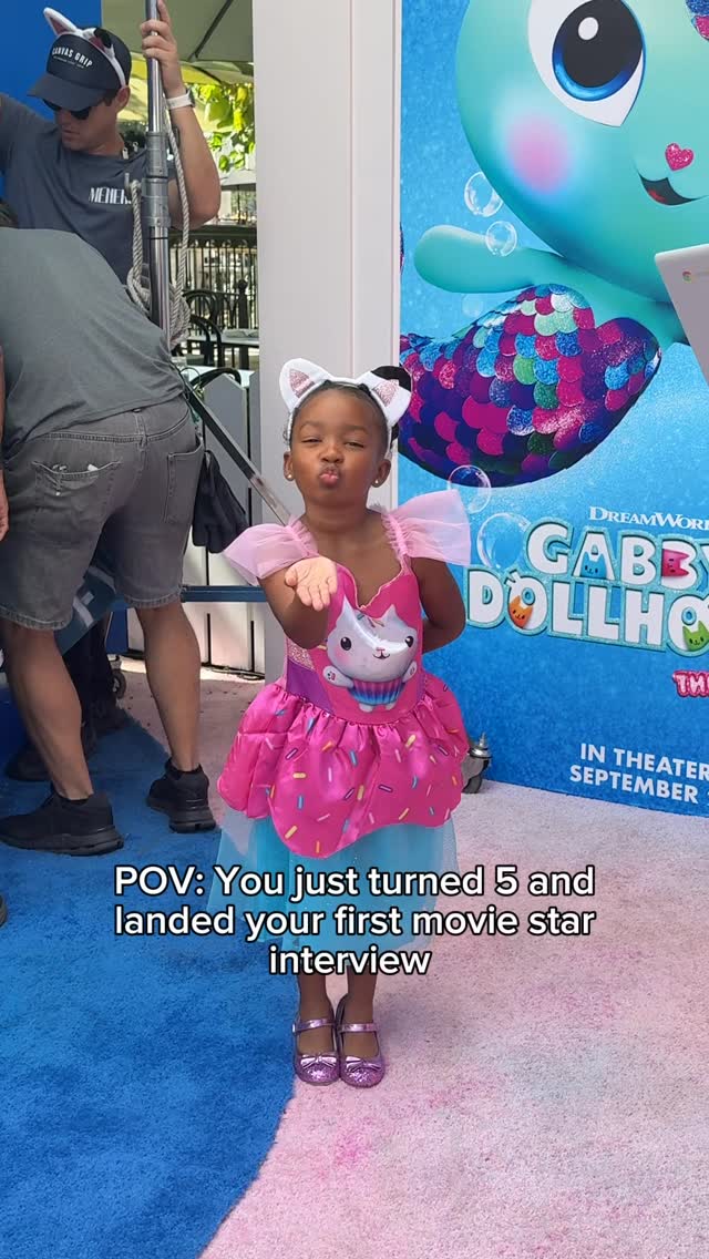 Instagram post by @jaylabrenae for DreamWorks. Caption reads: Not sure if Nyla thought she was the star here or....