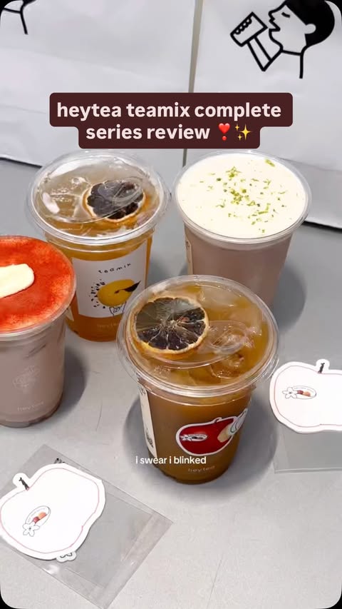 Instagram post by @melbfoodieee for HEYTEA. Caption reads: [...] try all the new ✨teamix✨ drinks by....