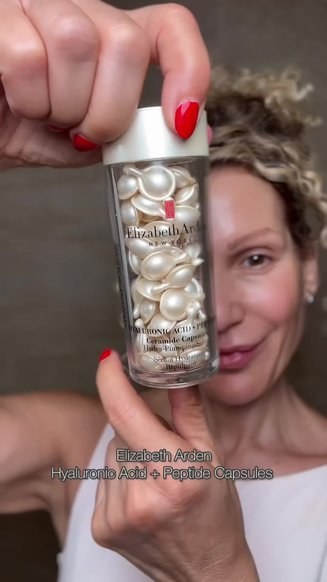TikTok post by @lisatandthecity for Elizabeth Arden. Caption reads: [...] + Peptides Ceramide Capsules from....