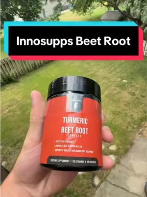 TikTok post by @beckfinds for Inno Supps. Caption reads: [...] gut. Get it on sale while you can @Inno....