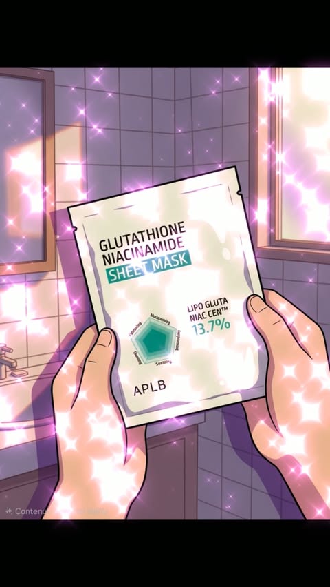 Instagram post by @bely_ugc_contents_creator for APLB Global Official. Caption reads: Here is the perfect sheet Mask from APLB with....