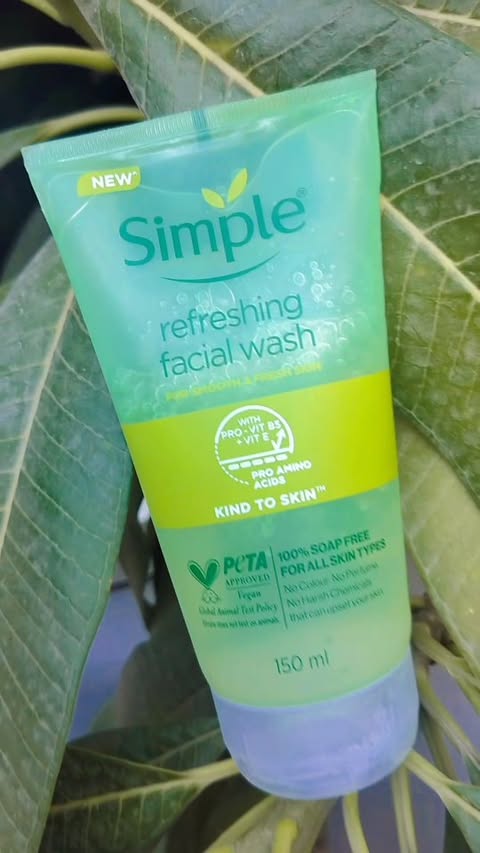 Instagram post by @kanup1405 for Simple Skincare. Caption reads: #AD Gentle, effective, and perfect for sensitive....