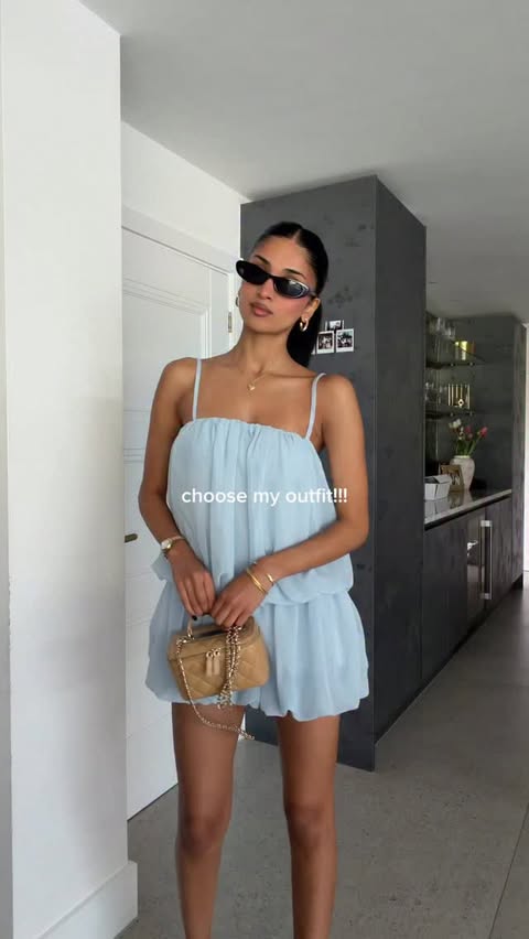 Instagram post by @kimmmann_ for PrettyLittleThing. Caption reads: help me choose which dress🌷🌸 @prettylittlething....