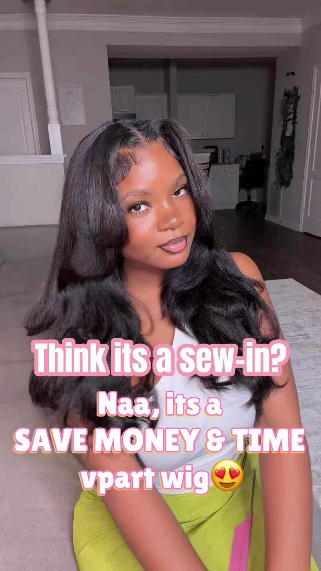 TikTok post by @pristinaspurpose for Nadula. Caption reads: [...] sew-in energy, but costs 50% less🥰🥰....