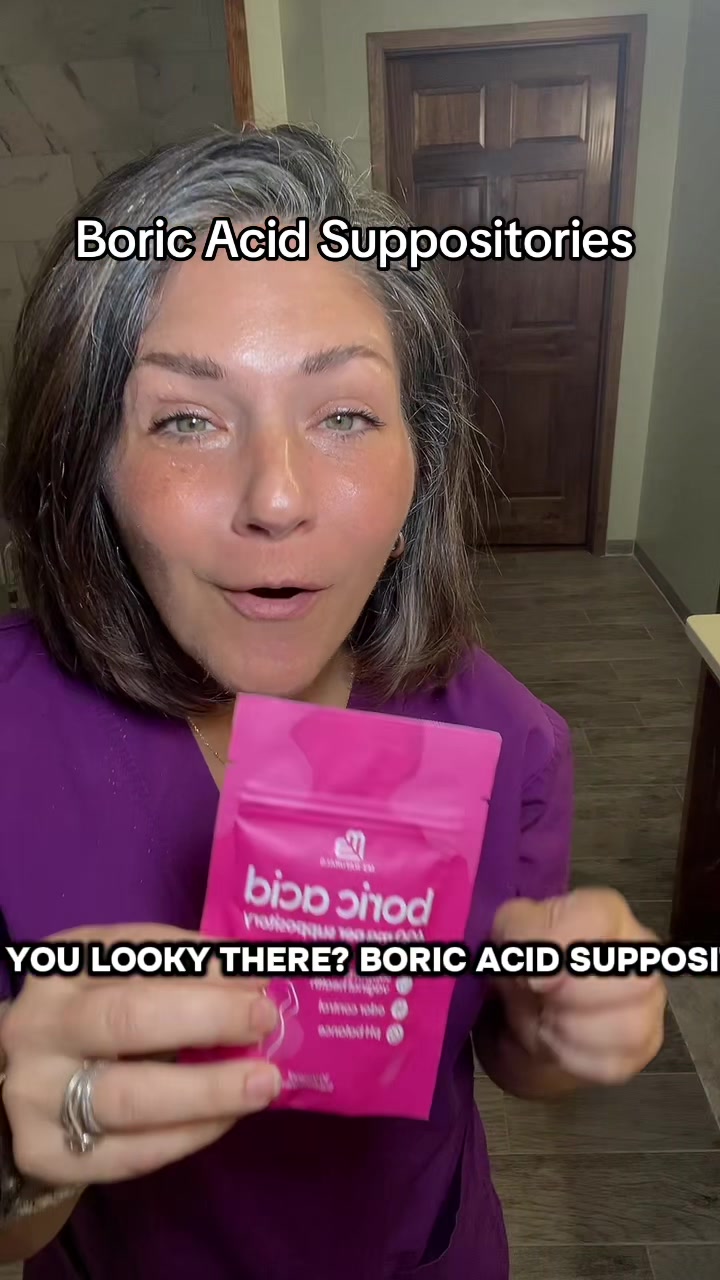 TikTok post by @barfootfarms82 for M3 Naturals. Caption reads: [...] #boricacid #boricacidsuppositories @M3....
