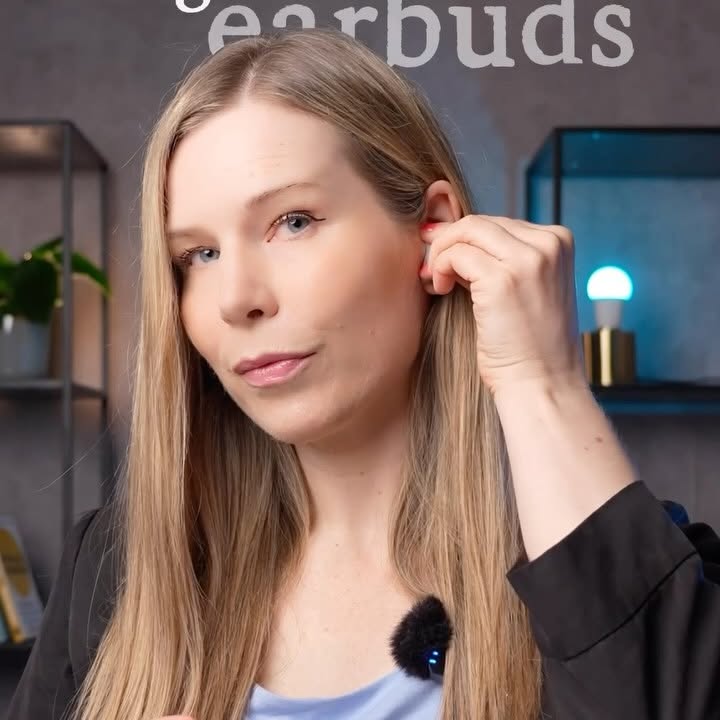 Instagram post by @aiviralcreator for VIAIM. Caption reads: [...] AI in my ear?👂🤯 These earbuds from....