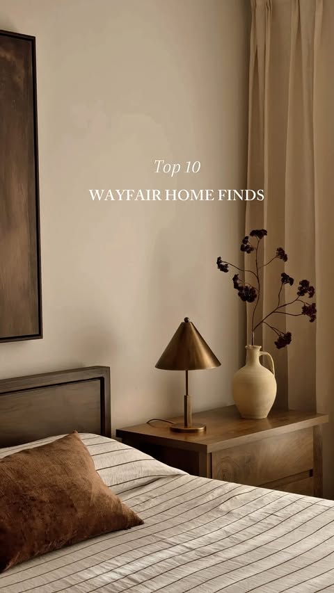 Instagram post by an influencer for Wayfair. Caption reads: Sharing the Top 10 @wayfair finds in my home ✨....