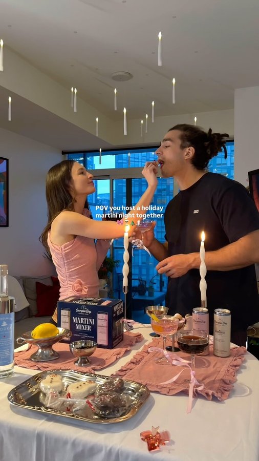 Instagram post by @saraevabuchanan for LCBO. Caption reads: POV you host a holiday martini night together with....