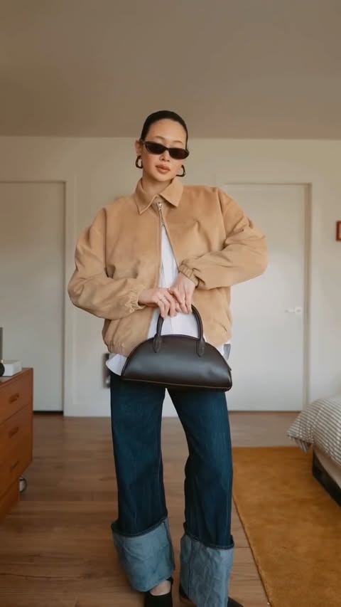 Instagram post by @imalyssalau for Madewell. Caption reads: Jacket @andros_seoul Jeans @madewell x....