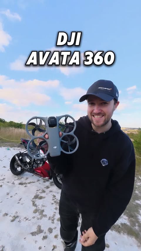 Instagram post by @rossonabike_ for DJI. Caption reads: The DJI Avata 360 🔥 An all singing, all dancing....
