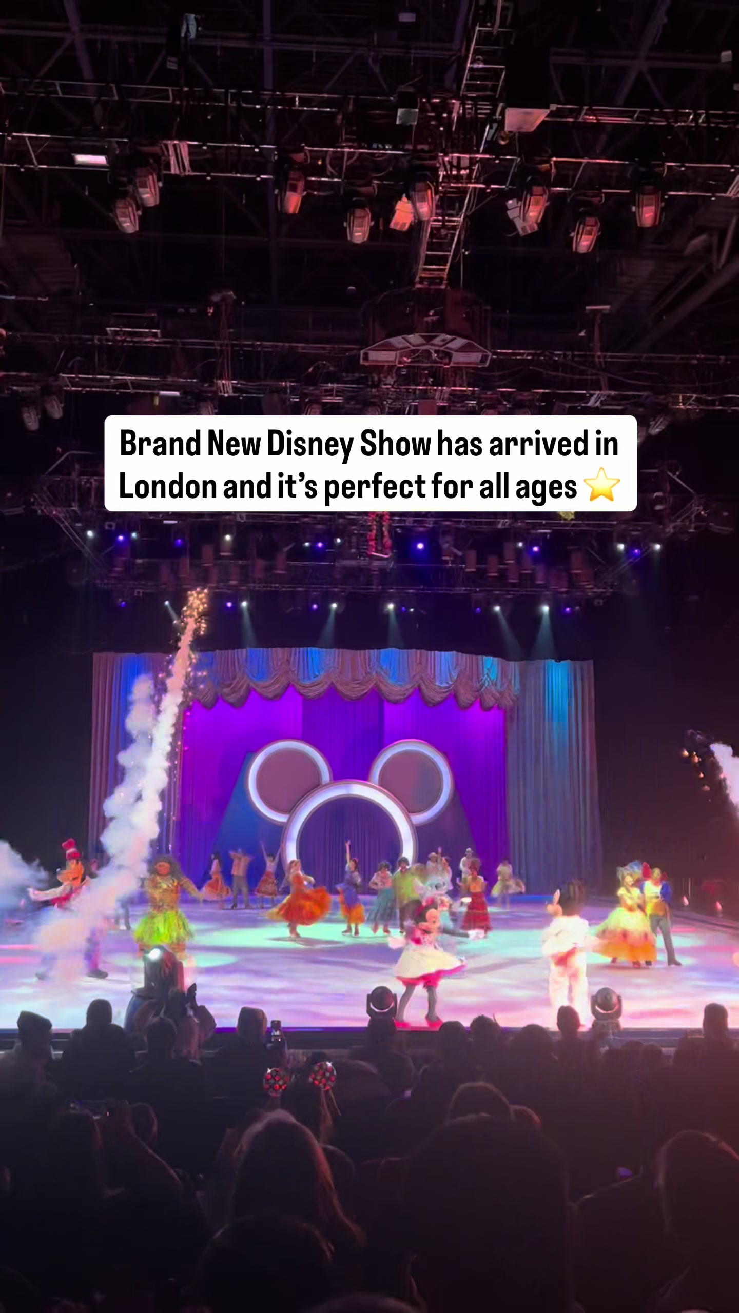 TikTok post by @the_ouchie_fixer for Disney On Ice. Caption reads: AD | Disney on Ice - Find your hero ❄️✨ Running....