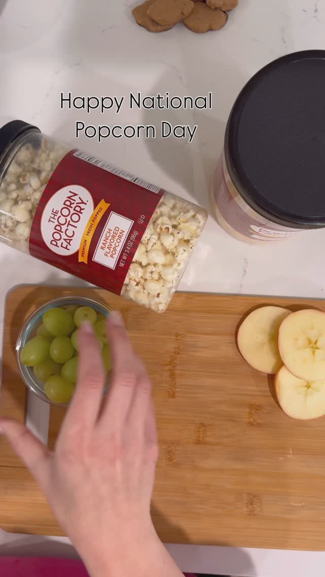 Instagram post by @betterwithbaylor for The Popcorn Factory. Caption reads: Have an afternoon snack with us! The boys love....